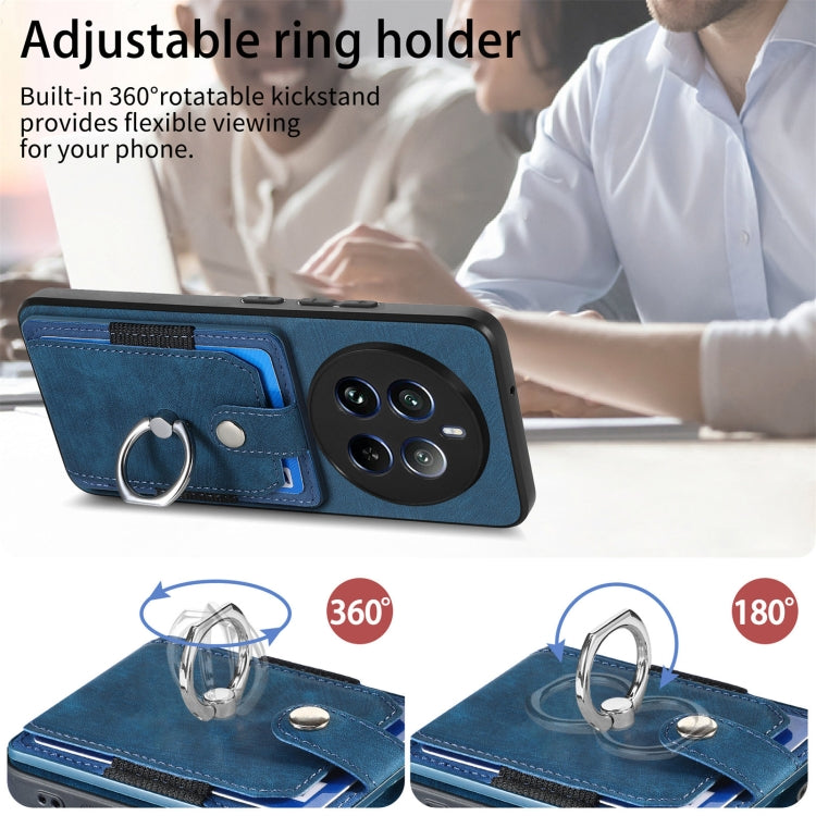 For Realme 12 Pro Retro Skin-feel Ring Card Wallet Phone Case
