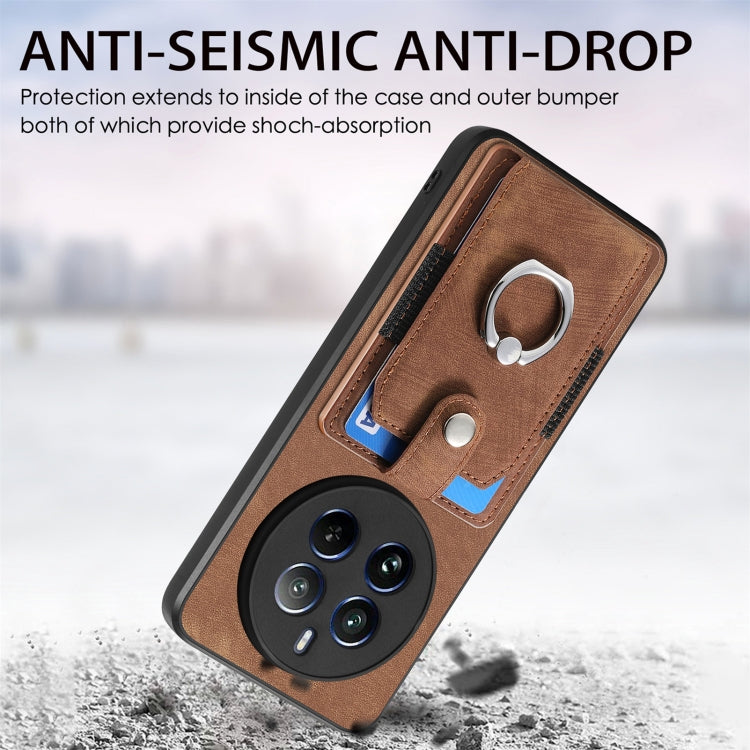 For Realme 12 Pro Retro Skin-feel Ring Card Wallet Phone Case