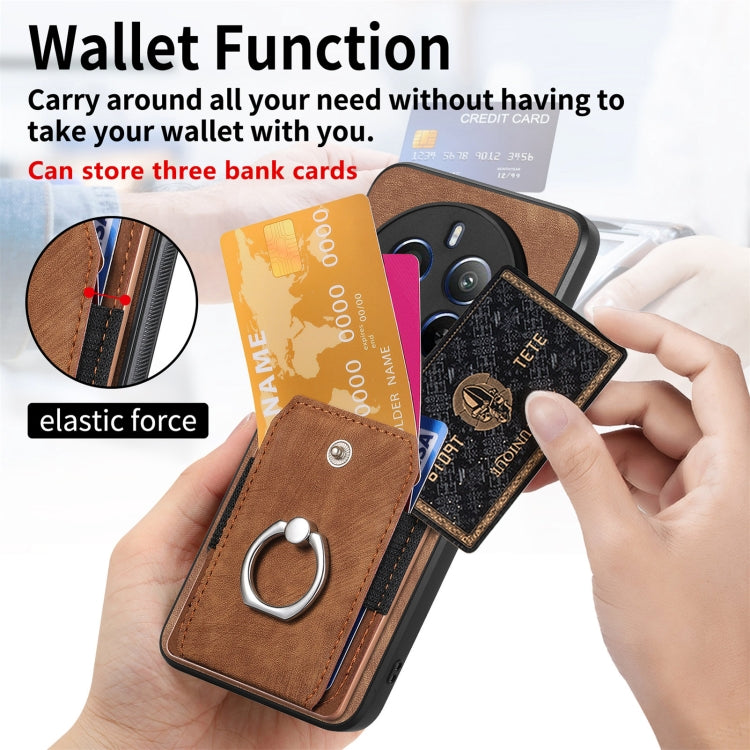 For Realme 12 Pro Retro Skin-feel Ring Card Wallet Phone Case