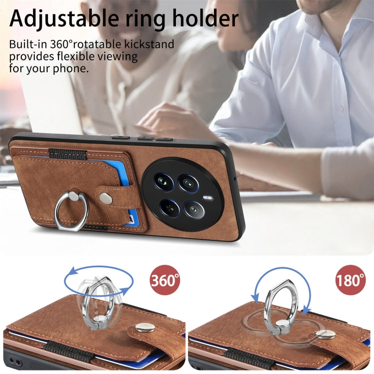 For Realme 12 Pro Retro Skin-feel Ring Card Wallet Phone Case