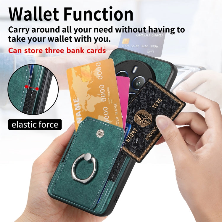 For Realme 12 Pro Retro Skin-feel Ring Card Wallet Phone Case