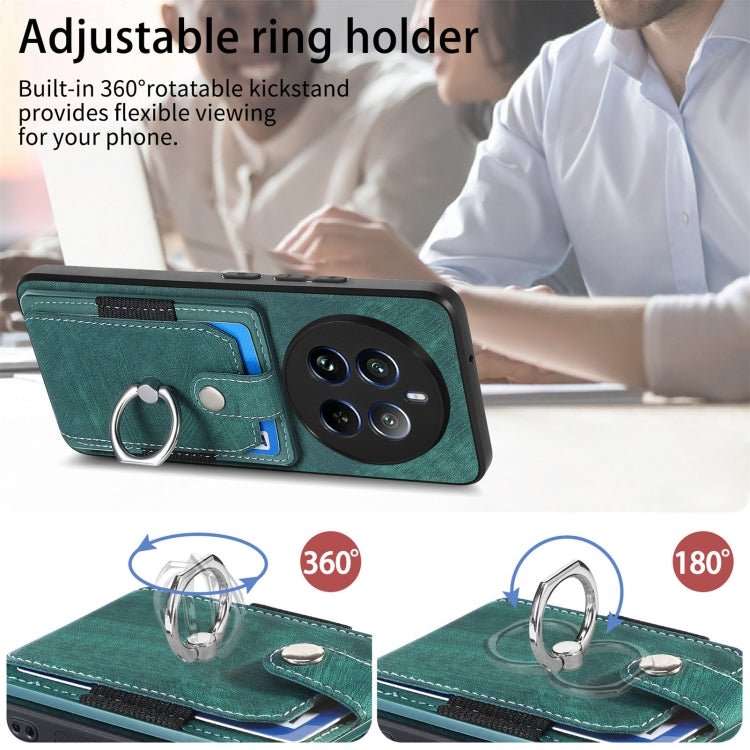 For Realme 12 Pro Retro Skin-feel Ring Card Wallet Phone Case
