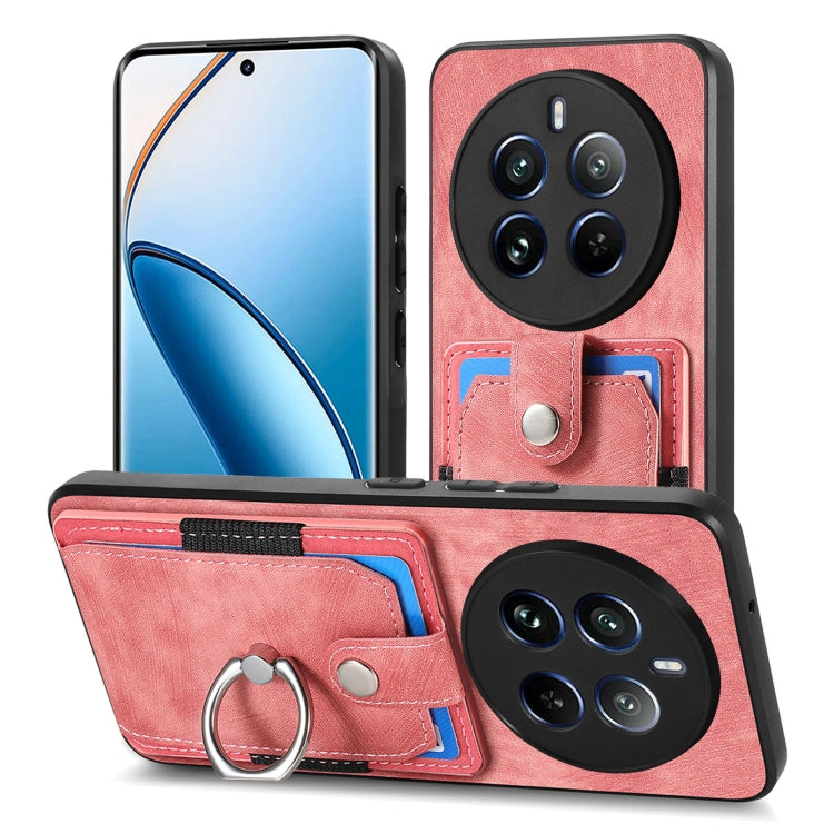 For Realme 12 Pro Retro Skin-feel Ring Card Wallet Phone Case