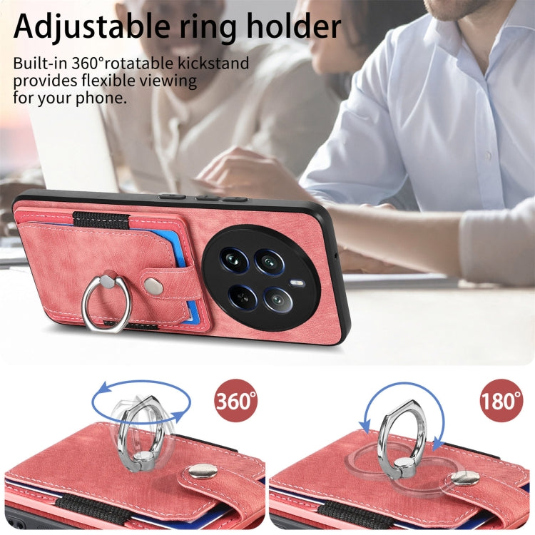 For Realme 12 Pro Retro Skin-feel Ring Card Wallet Phone Case