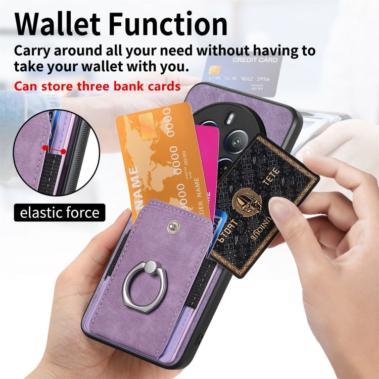 For Realme 12 Pro Retro Skin-feel Ring Card Wallet Phone Case
