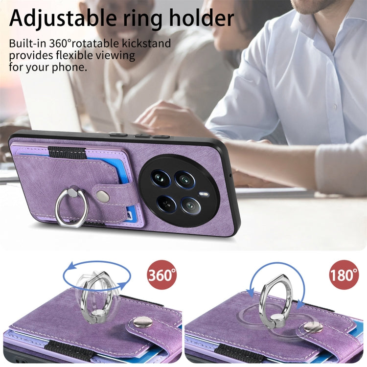 For Realme 12 Pro Retro Skin-feel Ring Card Wallet Phone Case
