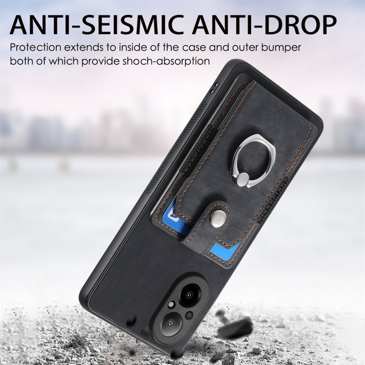 For Realme C67 4G Retro Skin-feel Ring Card Wallet Phone Case