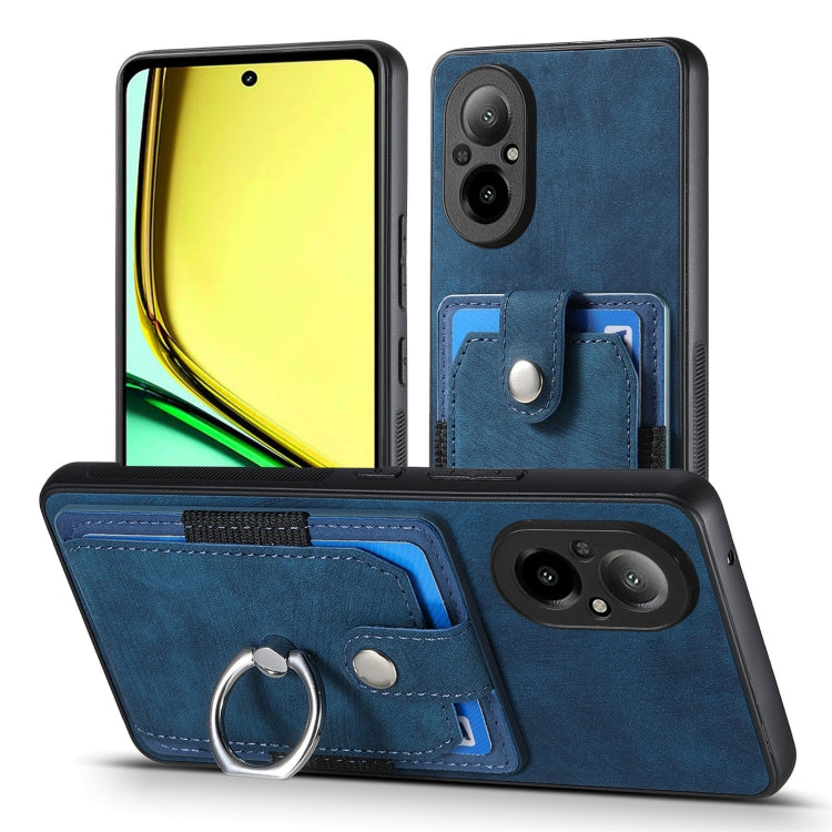 For Realme C67 4G Retro Skin-feel Ring Card Wallet Phone Case