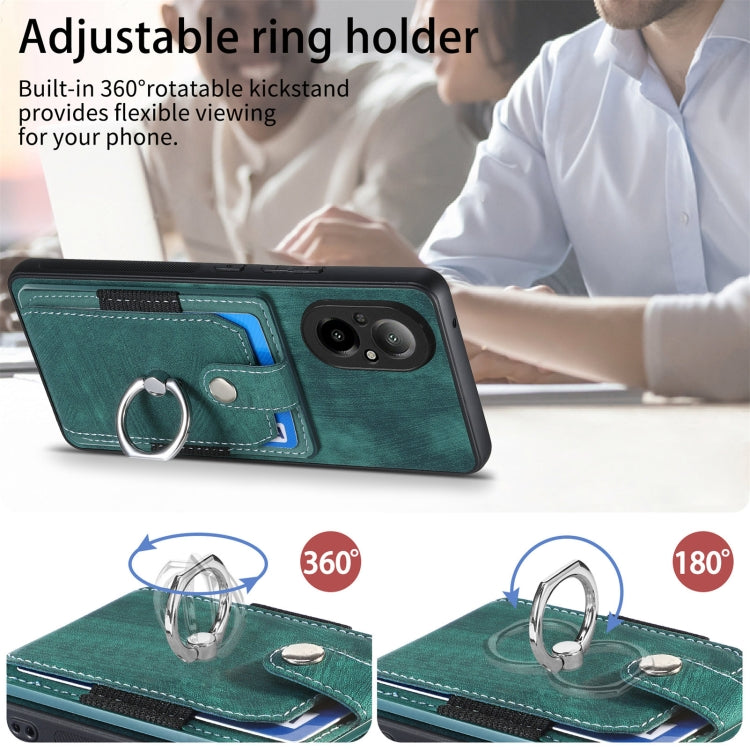 For Realme C67 4G Retro Skin-feel Ring Card Wallet Phone Case
