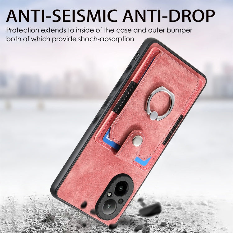 For Realme C67 4G Retro Skin-feel Ring Card Wallet Phone Case