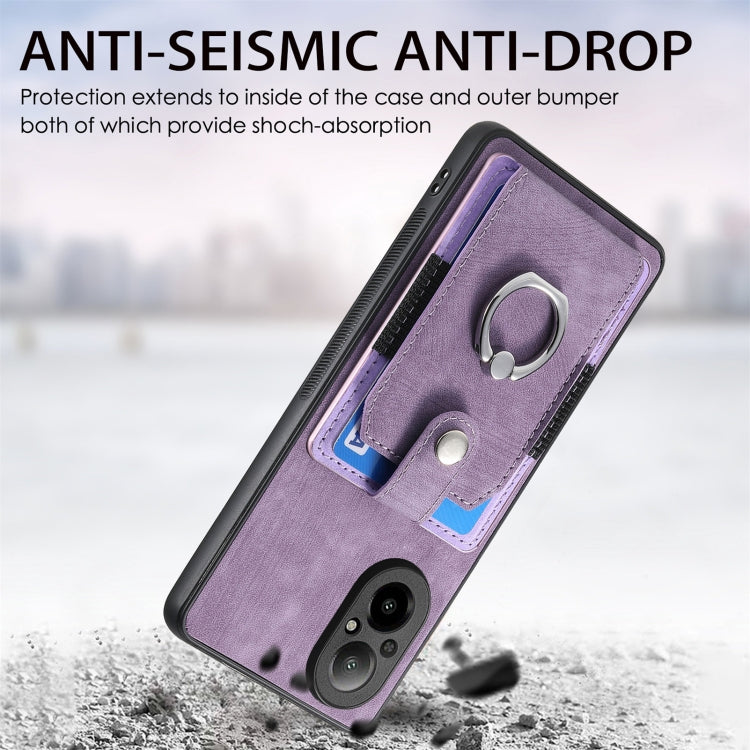 For Realme C67 4G Retro Skin-feel Ring Card Wallet Phone Case