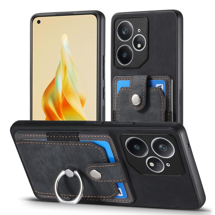 For Realme Neo7 Retro Skin-feel Ring Card Wallet Phone Case