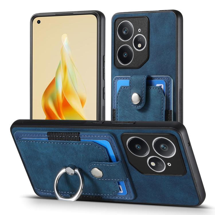 For Realme Neo7 Retro Skin-feel Ring Card Wallet Phone Case