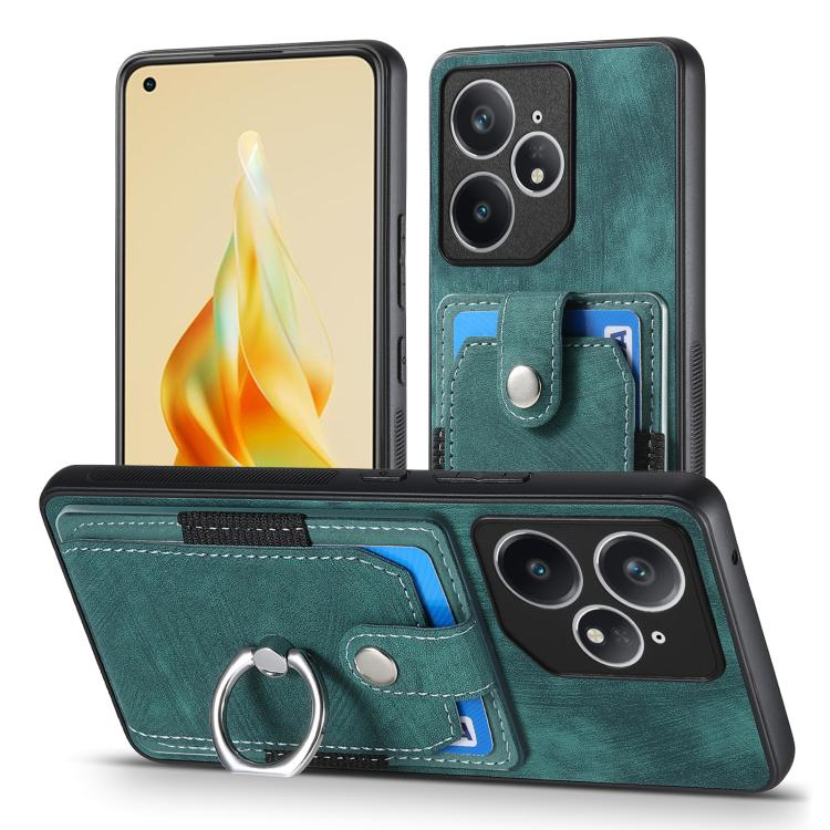 For Realme Neo7 Retro Skin-feel Ring Card Wallet Phone Case