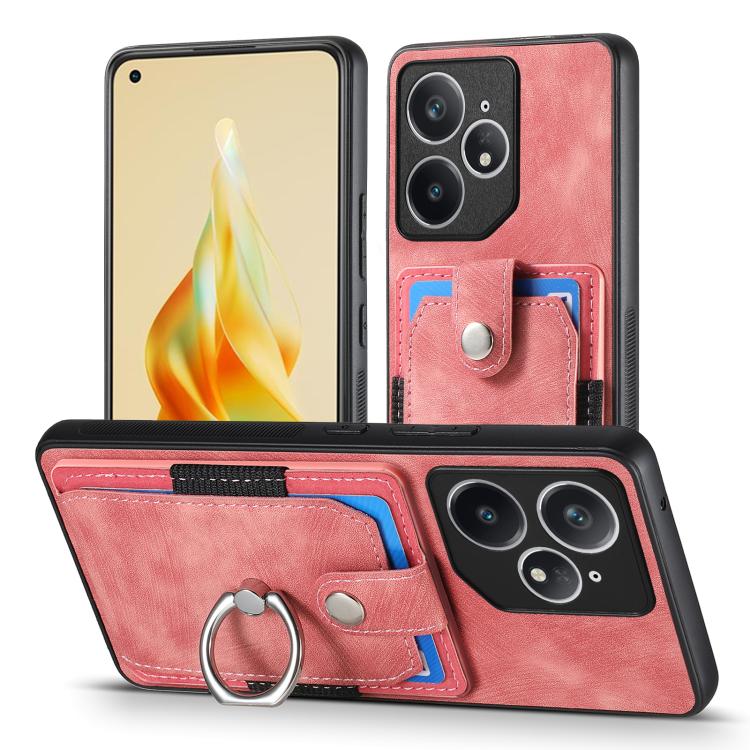 For Realme Neo7 Retro Skin-feel Ring Card Wallet Phone Case