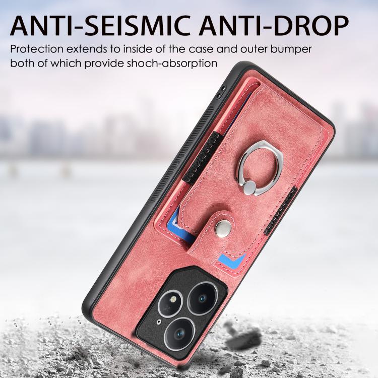 For Realme Neo7 Retro Skin-feel Ring Card Wallet Phone Case