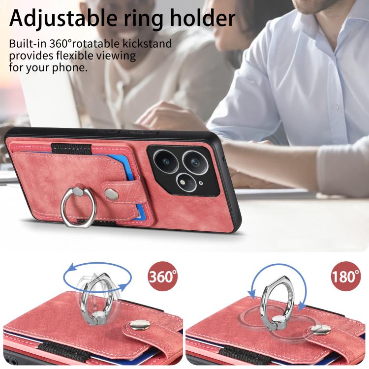 For Realme Neo7 Retro Skin-feel Ring Card Wallet Phone Case