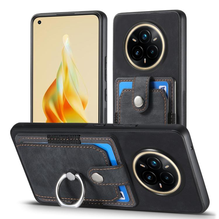 For Realme 14 Pro+ Retro Skin-feel Ring Card Wallet Phone Case