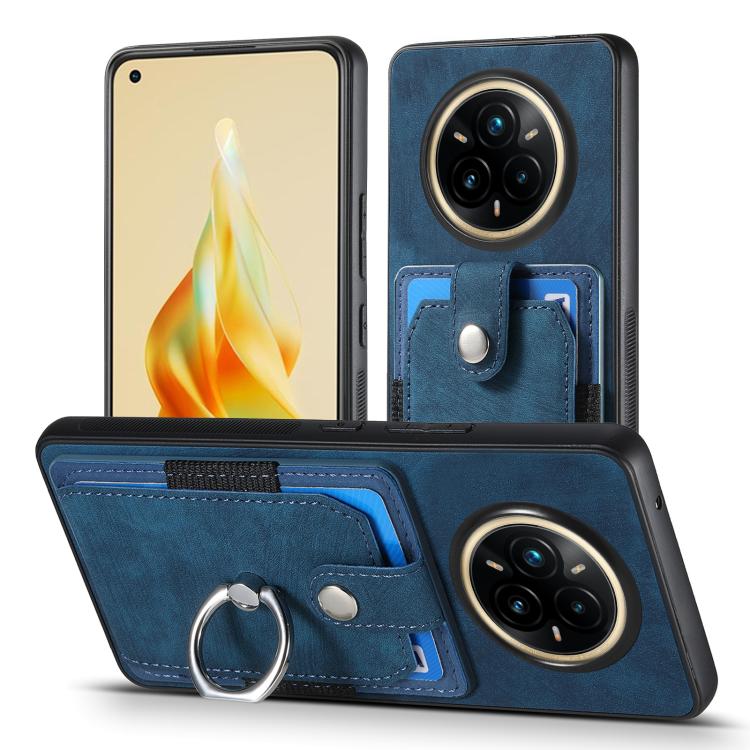 For Realme 14 Pro+ Retro Skin-feel Ring Card Wallet Phone Case