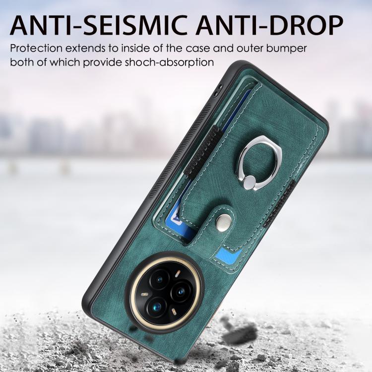 For Realme 14 Pro+ Retro Skin-feel Ring Card Wallet Phone Case