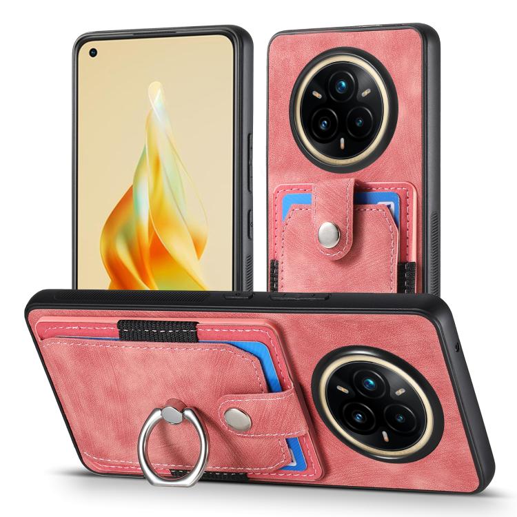 For Realme 14 Pro+ Retro Skin-feel Ring Card Wallet Phone Case