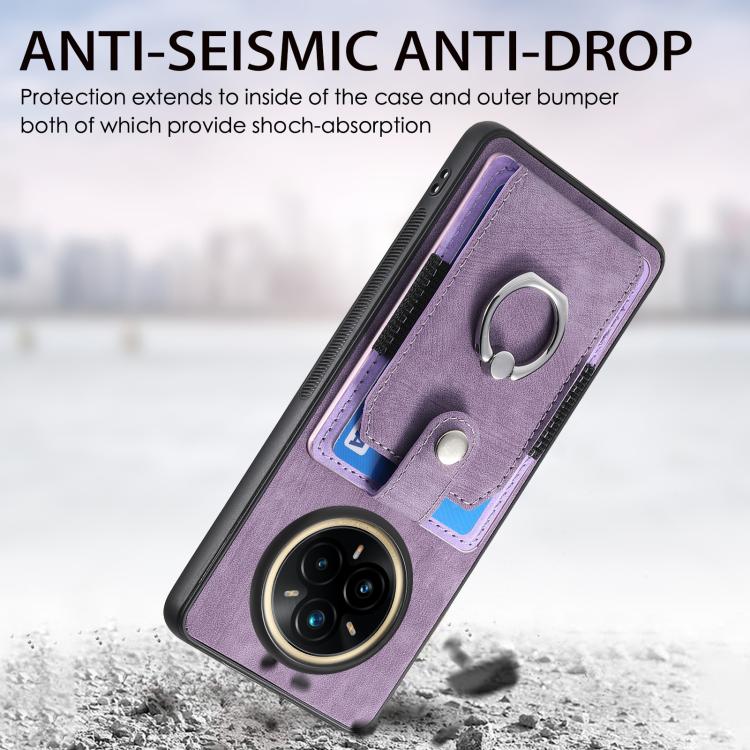 For Realme 14 Pro+ Retro Skin-feel Ring Card Wallet Phone Case
