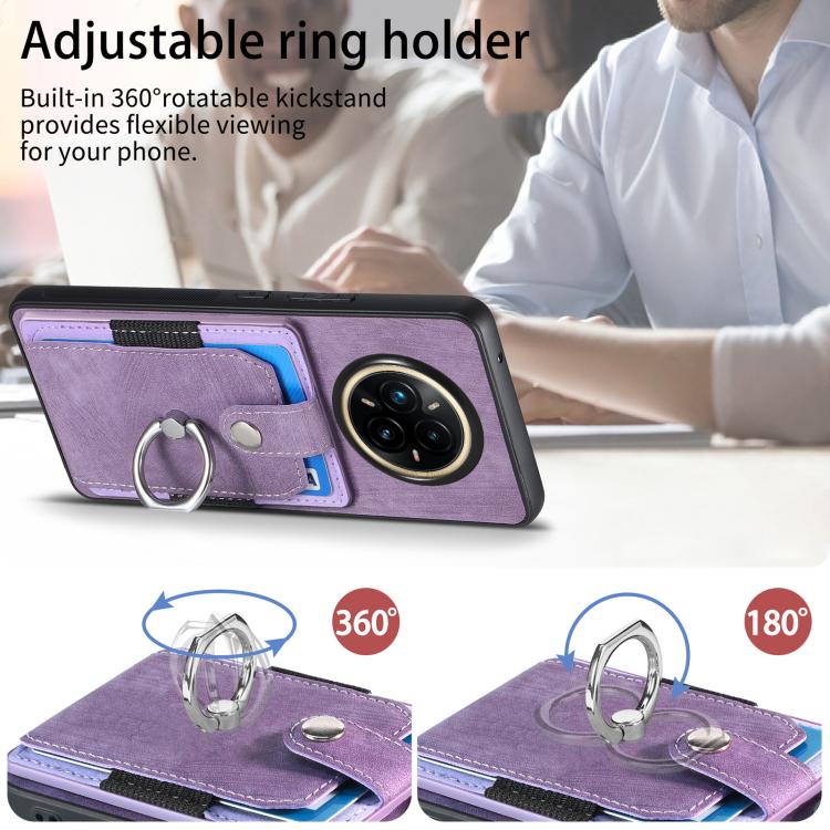 For Realme 14 Pro+ Retro Skin-feel Ring Card Wallet Phone Case
