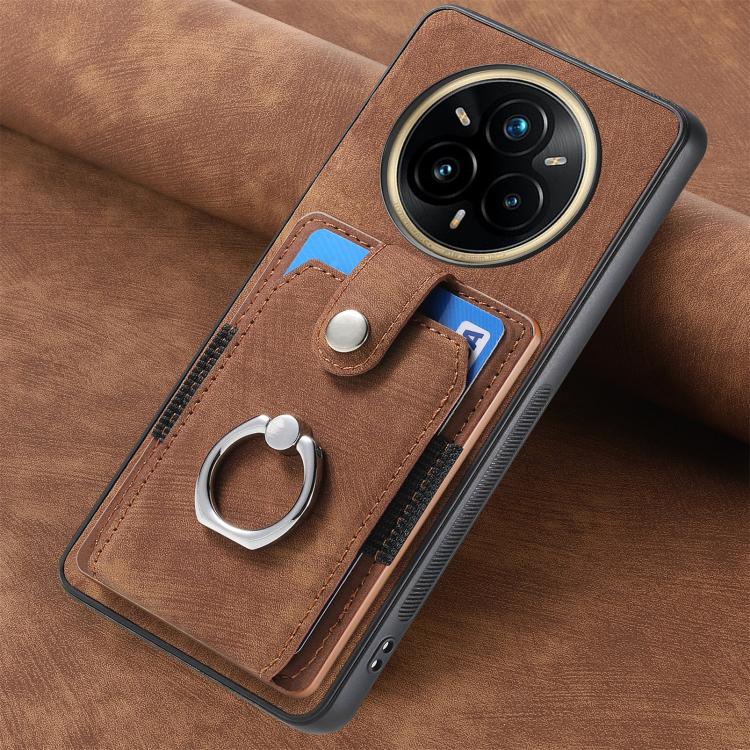 For Realme 13 Pro Retro Skin-feel Ring Card Wallet Phone Case