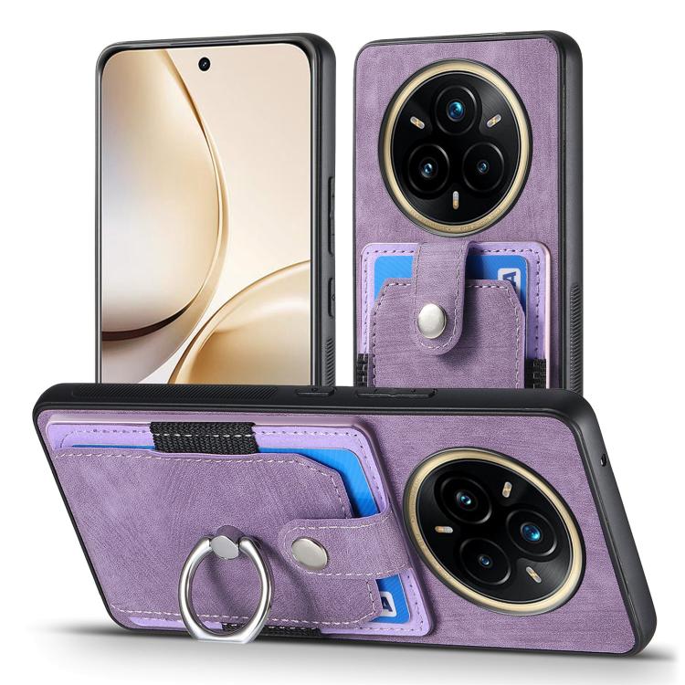 For Realme 13 Pro Retro Skin-feel Ring Card Wallet Phone Case