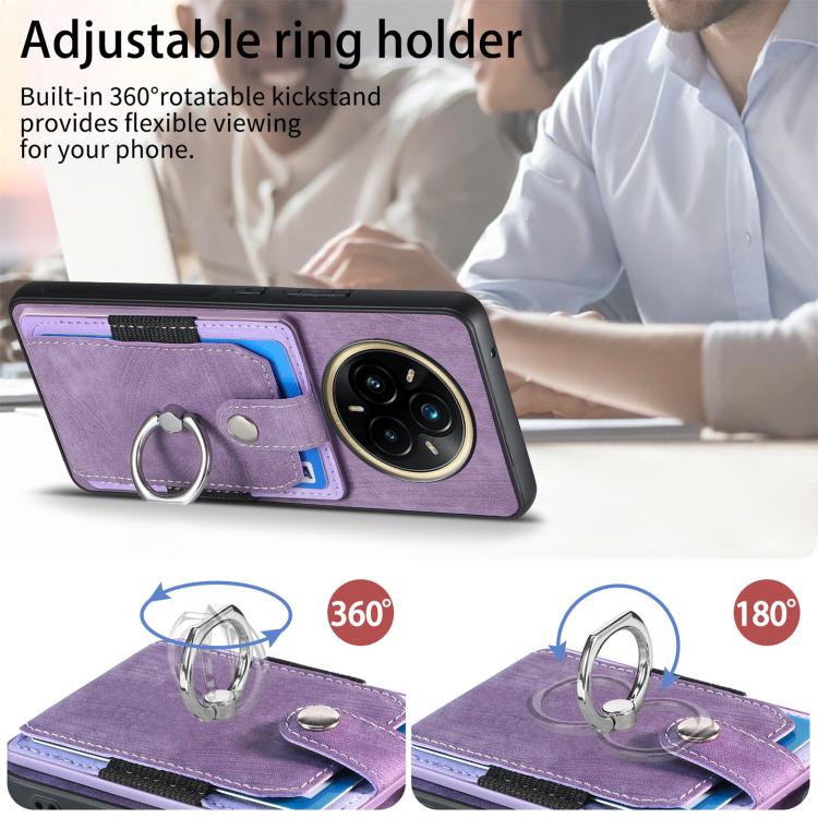 For Realme 13 Pro Retro Skin-feel Ring Card Wallet Phone Case