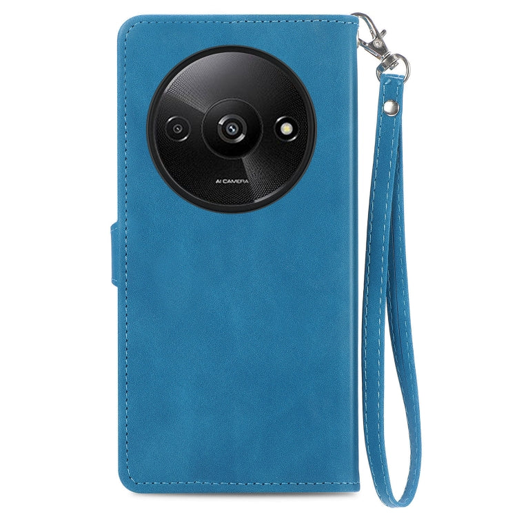 For Xiaomi Redmi A3 Embossed Flower Zipper Leather Phone Case