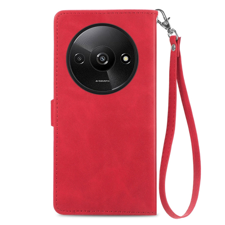 For Xiaomi Redmi A3 Embossed Flower Zipper Leather Phone Case