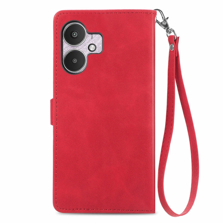For Xiaomi Redmi 13C 5G Embossed Flower Zipper Leather Phone Case
