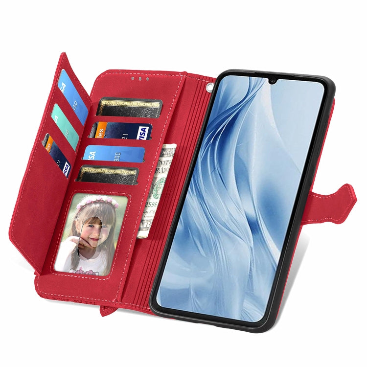 For Xiaomi Redmi 13C 5G Embossed Flower Zipper Leather Phone Case