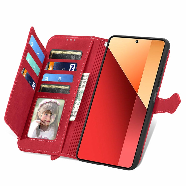 For Xiaomi Poco M6 Pro 4G Embossed Flower Zipper Leather Phone Case