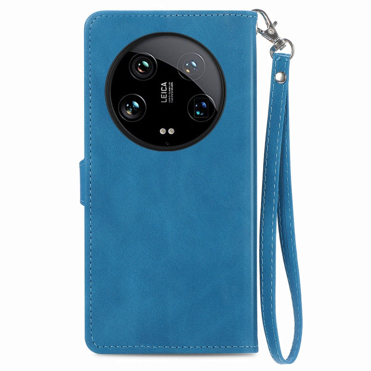 For Xiaomi  14 Ultra Embossed Flower Zipper Leather Phone Case