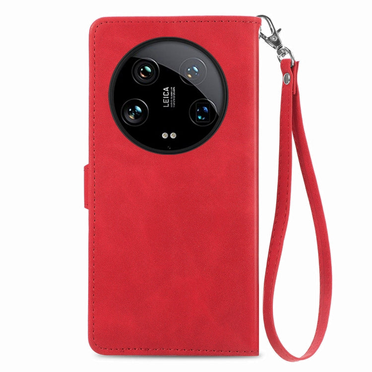 For Xiaomi  14 Ultra Embossed Flower Zipper Leather Phone Case