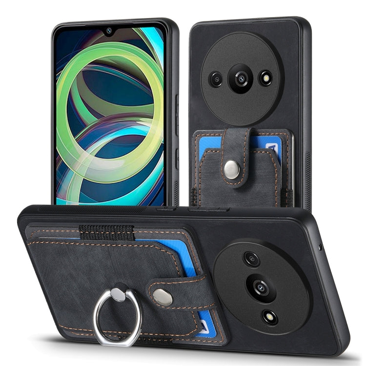 For Xiaomi Redmi A3 Retro Skin-feel Ring Card Wallet Phone Case