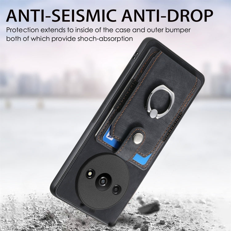 For Xiaomi Redmi A3 Retro Skin-feel Ring Card Wallet Phone Case