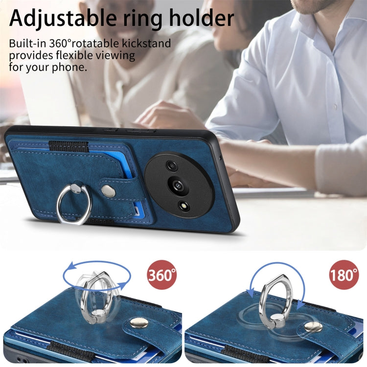 For Xiaomi Redmi A3 Retro Skin-feel Ring Card Wallet Phone Case