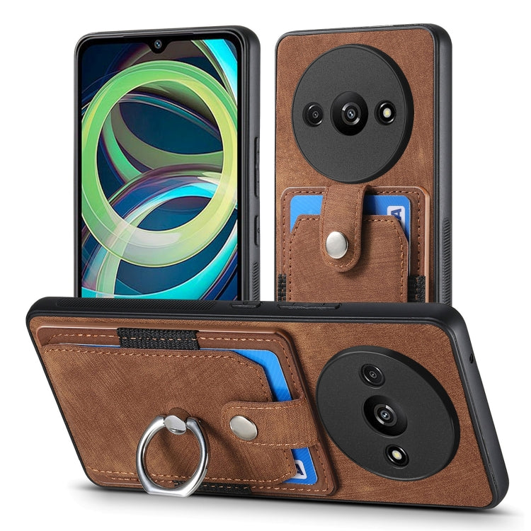 For Xiaomi Redmi A3 Retro Skin-feel Ring Card Wallet Phone Case