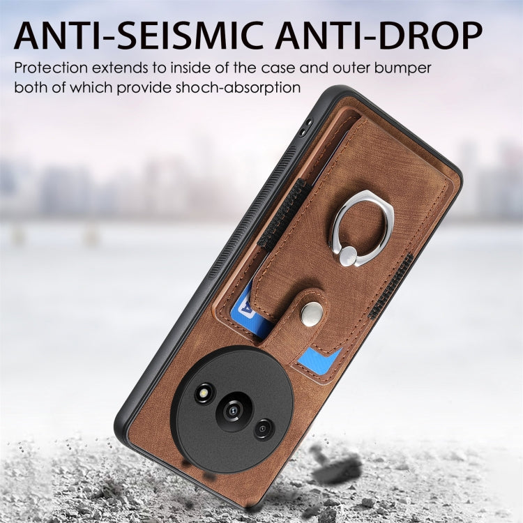For Xiaomi Redmi A3 Retro Skin-feel Ring Card Wallet Phone Case