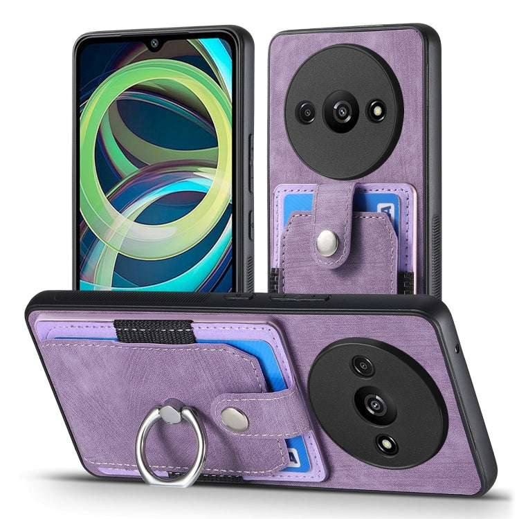 For Xiaomi Redmi A3 Retro Skin-feel Ring Card Wallet Phone Case