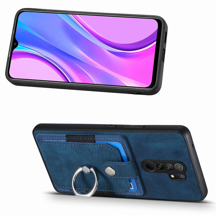 For Xiaomi Redmi 9 Retro Skin-feel Ring Card Wallet Phone Case
