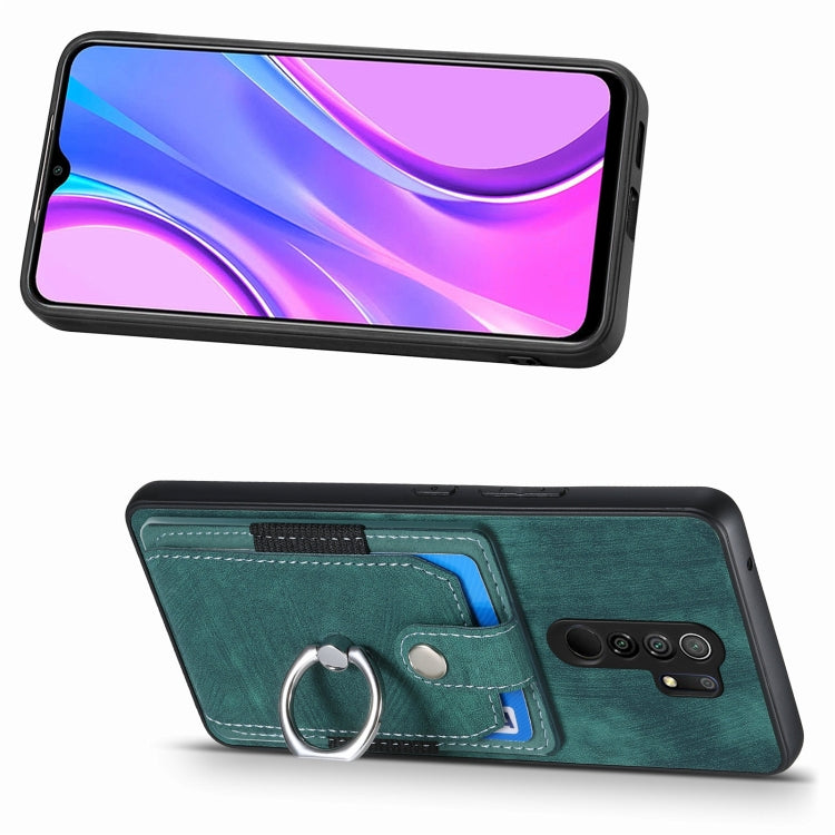 For Xiaomi Redmi 9 Retro Skin-feel Ring Card Wallet Phone Case