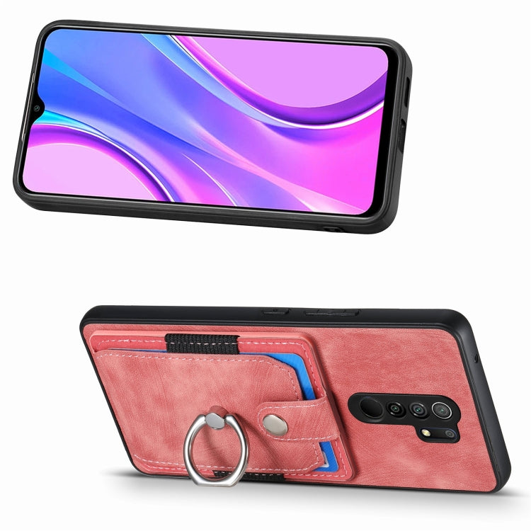 For Xiaomi Redmi 9 Retro Skin-feel Ring Card Wallet Phone Case