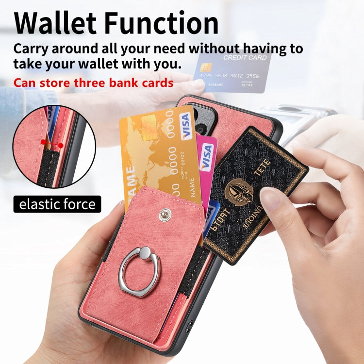 For Xiaomi Redmi 9 Retro Skin-feel Ring Card Wallet Phone Case