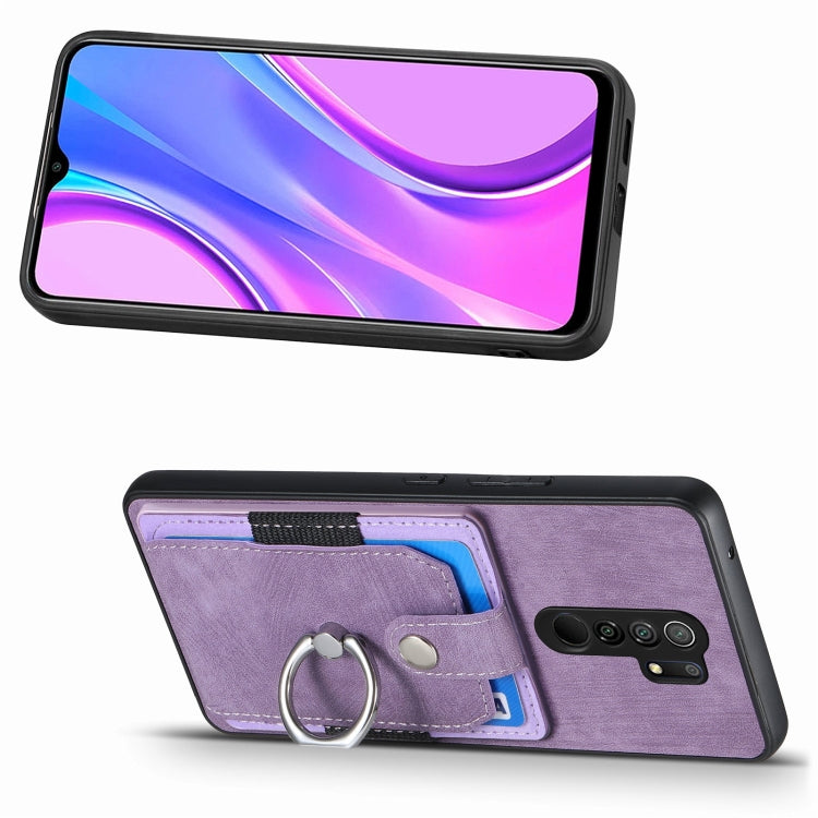 For Xiaomi Redmi 9 Retro Skin-feel Ring Card Wallet Phone Case