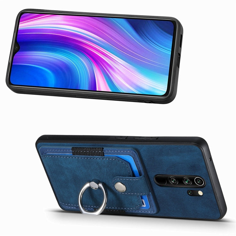 For Xiaomi Redmi Note 8 Pro Retro Skin-feel Ring Card Wallet Phone Case