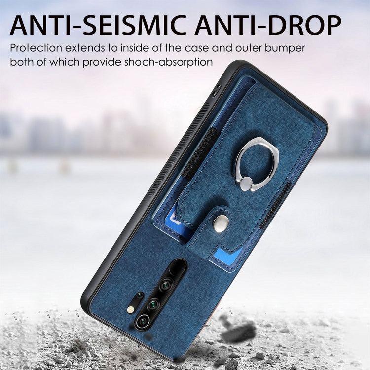 For Xiaomi Redmi Note 8 Pro Retro Skin-feel Ring Card Wallet Phone Case